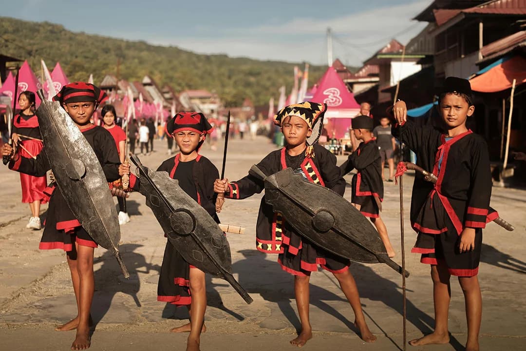 Naga dancers in traditional dress at the Hornbill Festival